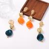 Light Luxury Irregular Geometric Smudge Resin Long Earrings, High-end Sense, Niche, Cold, Exquisite and Elegant Women's Models