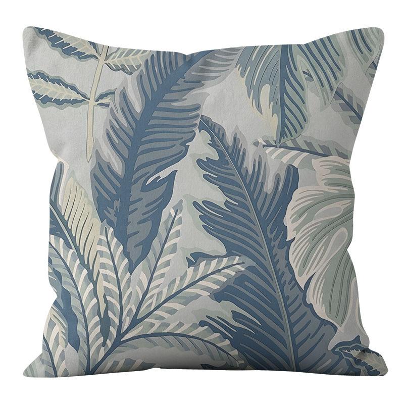 American Blue Retro Cotton Linen Single-sided Pillow Case Sofa Living Room Bedroom Cushion Pillow Home Waist Pillow
