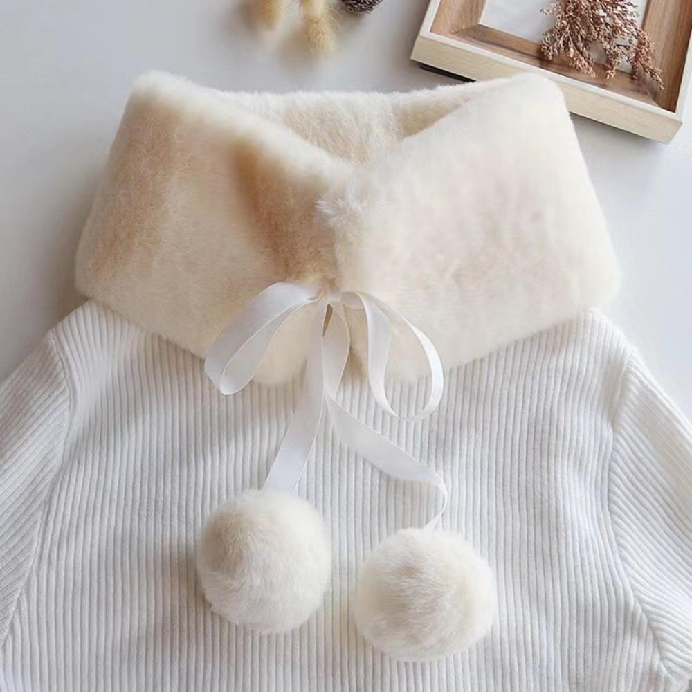 Thickened Imitation Fur Rabbit  Scarf Warm Plush Neckerchief Fashion Women Shawl  Women
