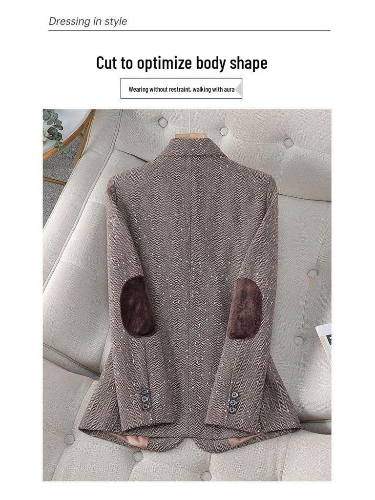 Women's Sequined Suit Jacket - High-End Spring/Autumn 2024 Casual Blazer