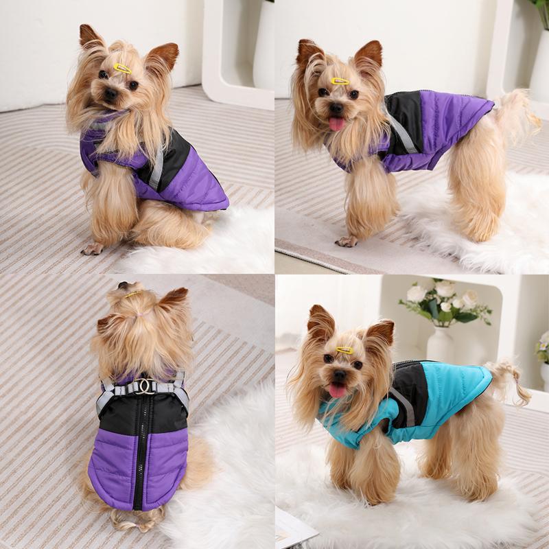 Dog Jacket Winter Waterproof Pet Clothes With Harness For Small Medium Dogs Cats Puppy Coat Reflective French Bulldog Apparel