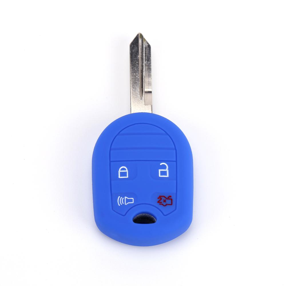 Silicone Key Case for Ford Focus Fiesta Escape Explorer V Eske 2012-2017 Key Cover 4 Button Key Holder Shell Protection Remote