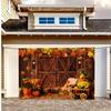 2D plane, 1 piece of autumn harvest pumpkin farm Thanksgiving photo background, with a banner attached