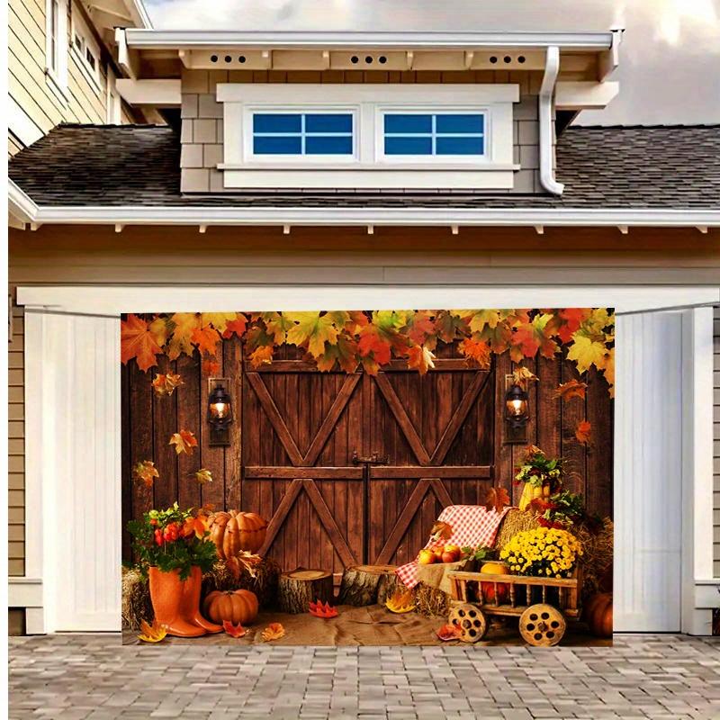 2D plane, 1 piece of autumn harvest pumpkin farm Thanksgiving photo background, with a banner attached