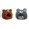 Cute Cartoon Hamster Warm Nest Semi-enclosed Bear Shape Guinea Pig House Soft Hamster Cotton Nest for Small Animal