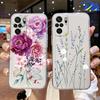 Flower Oil Painting Phone Case For Xiaomi Redmi Note 10 10S Pro 4G Cover Silicone Poco M5S Rose Transparent Clear Redni Note10