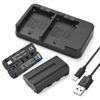 Camera Battery Charger Kit 7.4V 2600mAh Battery 2 Slot Battery Charger USB Charging Cable for NP F550 F570