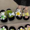 Fashion and Casual Cute Fluffy Slippers Women's Autumn and Winter 2025 Summer New Wear Soft Thick-soled One-word Slippers