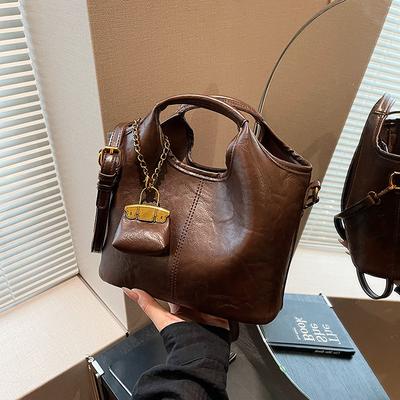 Simple Casual Mother and Child Bag Women's Korean Version Ins Fashion Bucket Bag Autumn New Trendy Retro Shoulder Messenger Bag