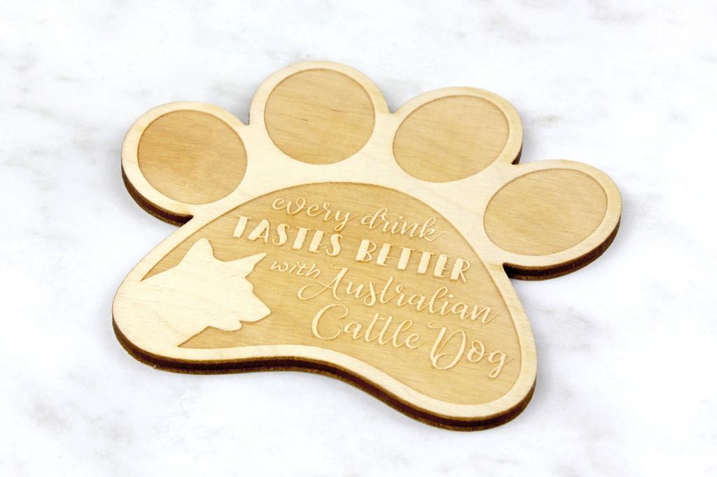 Australian Cattle Dog, Blue Heeler, Red Heeler - Mug coaster, engraved coaster with dog, gift for dog lover by Art-Dog brand