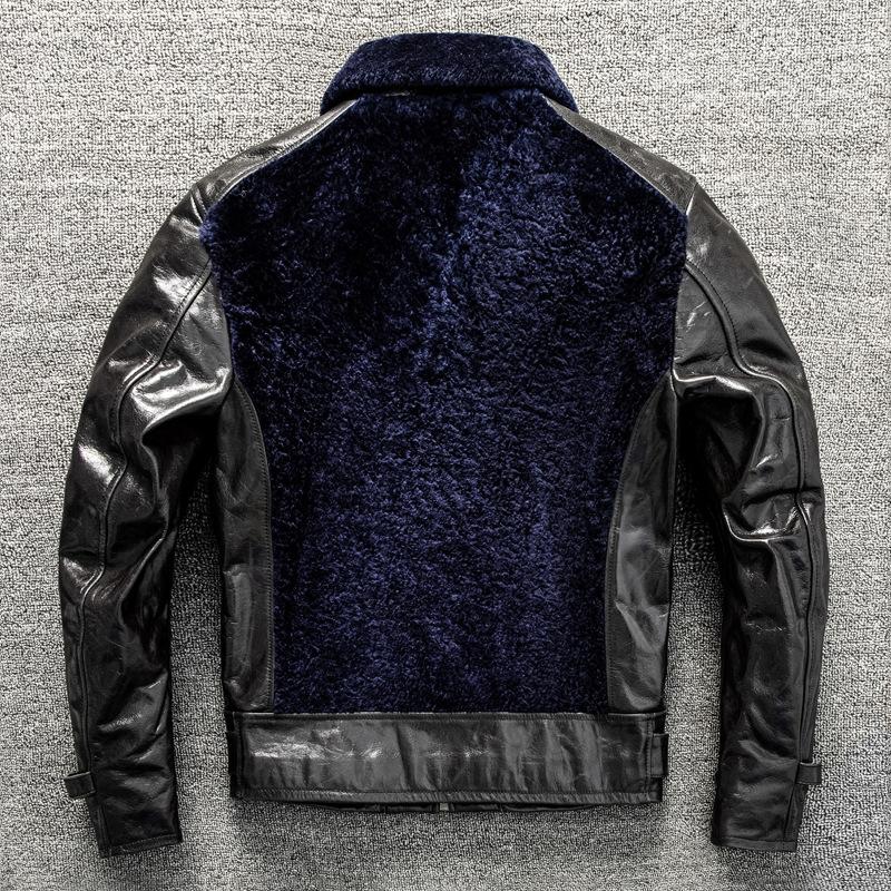 Jacket Modified Version of Fur Integrated Leather Leather Jacket for Men and Cotton Slim Leather Jacket Winter Jacket