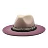 Ethnic Style Big-Brimmed Top Hat Season Men And Women Two-Color Spray Paint Gradual Change Color Woolen Jazz Hat