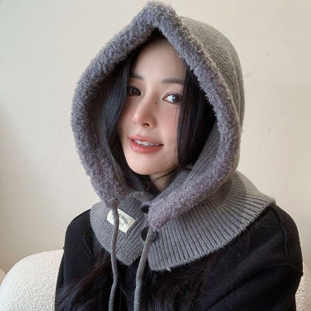 

Beanie Hat Balaclava Hat Scarves Winter Cap Cute Knitted Scarf Female/Girls