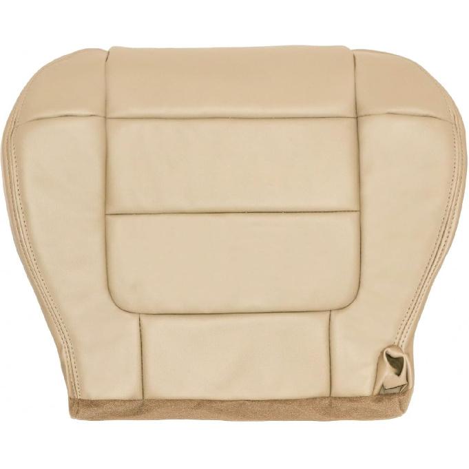 Front Driver Side Bottom Leather Replacement Seat Cover Tan Compatible with Ford F150 Lariat Super Crew 2001 2002 2003