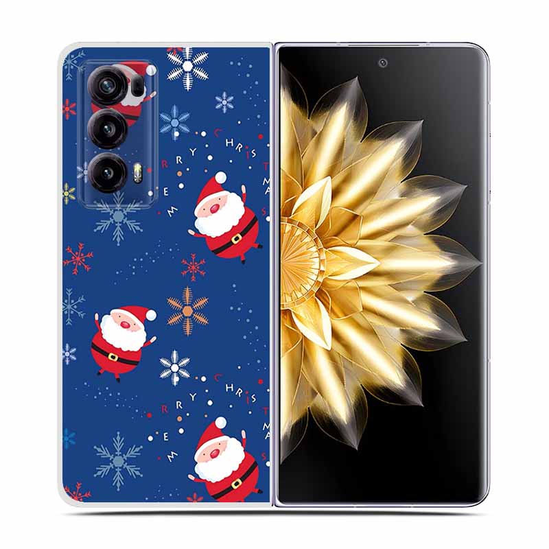 For Honor Magic V2 Case VER-AN1 Christmas Cute Clear Hard Plastic PC Back Cover For Huawei Honor Magic V2 5G Coques Cartoon Bags