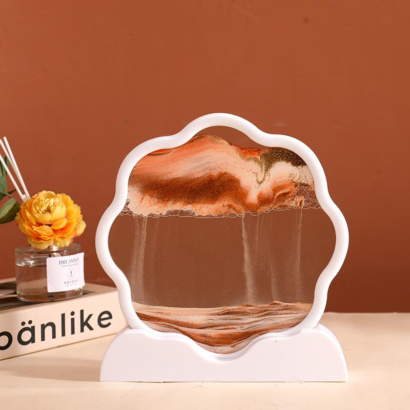 Sandscape Moving Sand Art Picture Quicksand 3D Liquid Hourglass Deep Sea Flowing Sand Painting Frame Office Home Decor Gifts