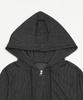 WEGO Figments Ribbed Knit Short Double Zip Black Hoodie, Women's,
