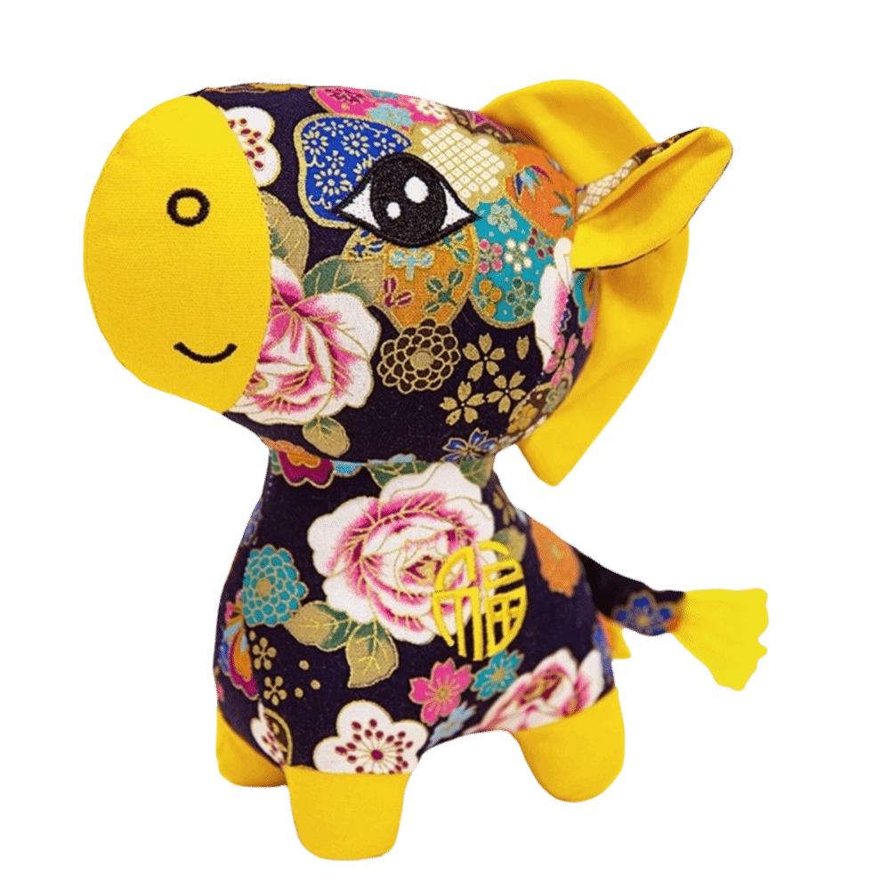 

ПП Хлопок Маскот Лошадь Мягкая Игрушка Мягкая Китайская Лошадь Плюшевая Кукла Подарок на Китайский Новый Год 13CM темно-синий