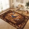 Cute Food Theme Crystal Velvet Floor Rug Personalized Custom Name Text Warm Carpet Home Decoration