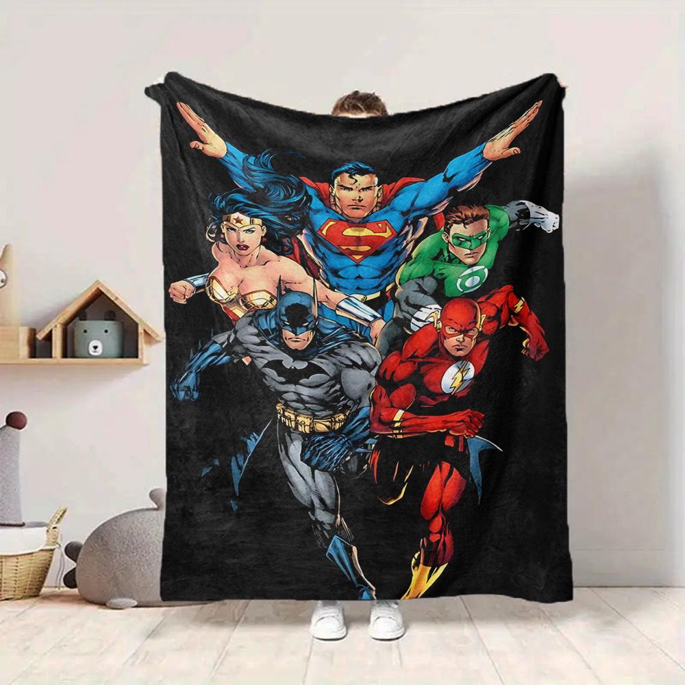 1pc Superman, Justice_League Blanket | Polyester Fiber, All-Season Comfort for Sofa, Bed, Office, Car, Camping yy251021151