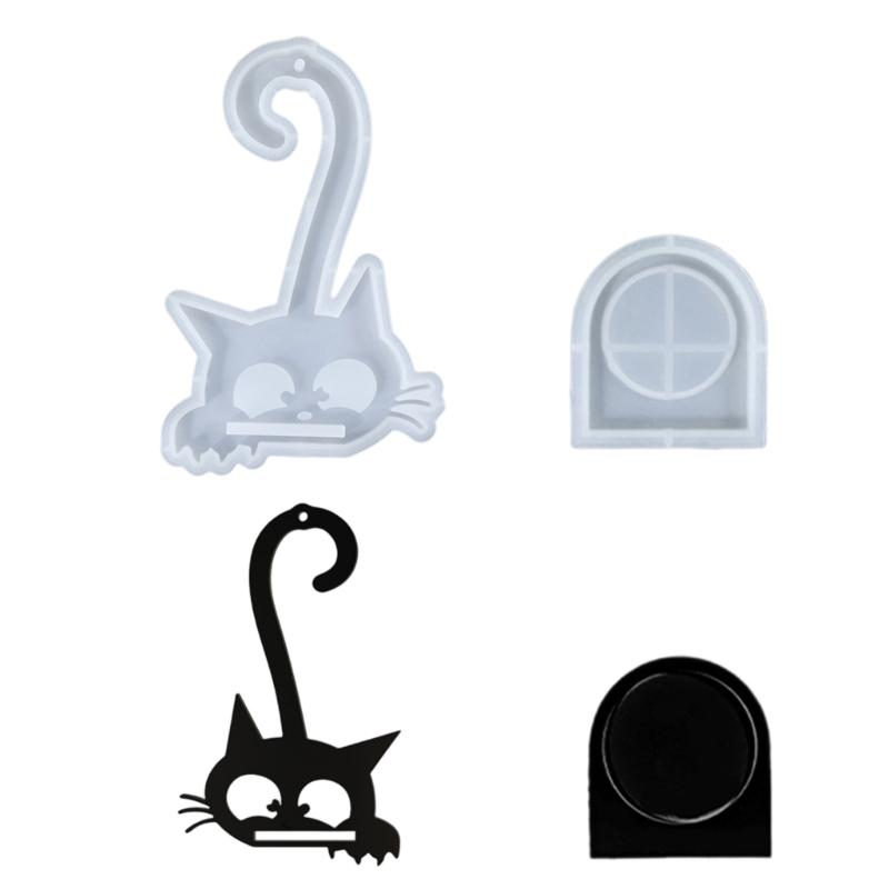 Silicone Mold for Cats Shaped Wall Hanging Candle Holder Handmade Home Decoration Mould Jewelry Making Supplies