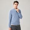 Zhaojun Men's 100% Cashmere Retro Plaid Half-Zip Sweater
