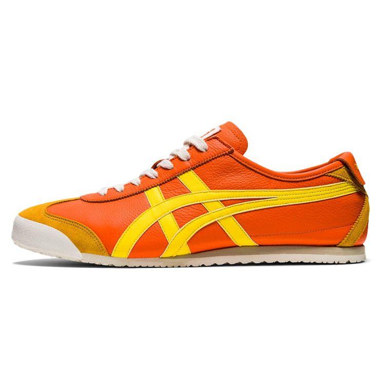 ONITSUKA TIGER Mexico 66 Pohodlné Všestranné Tlumící Protiskluzové Nízké Neformální Boty Unisex tenisky Oranžová Žlutá 1183A201-600