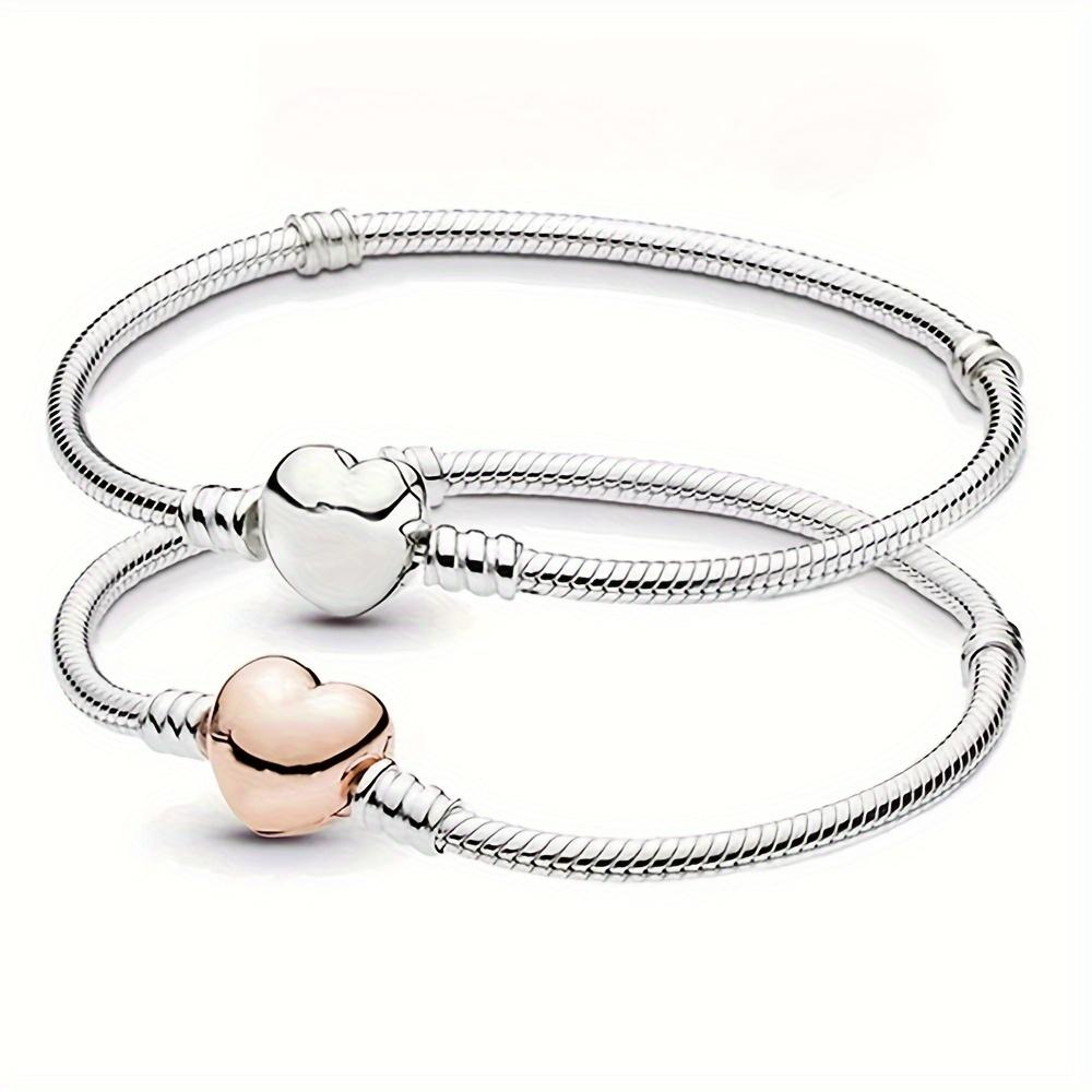 DIY Charm Bracelet Alloy Snake Chain with Arrow & Heart Beads for Jewelry Making