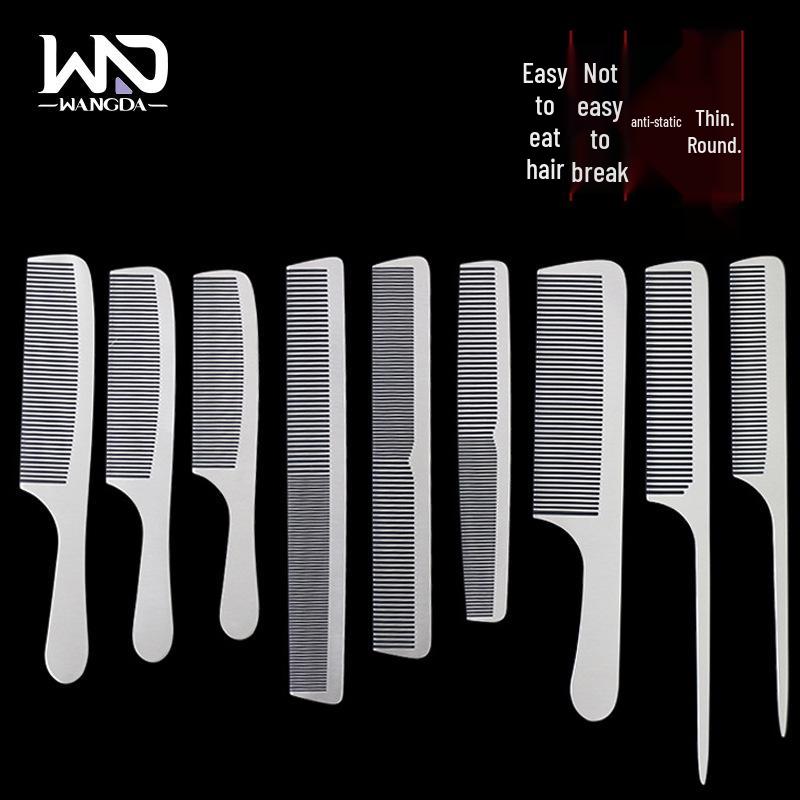

Stainless Steel Titanium Hairdressing Comb - Ultra-Thin Flat Top Men s Apple Comb