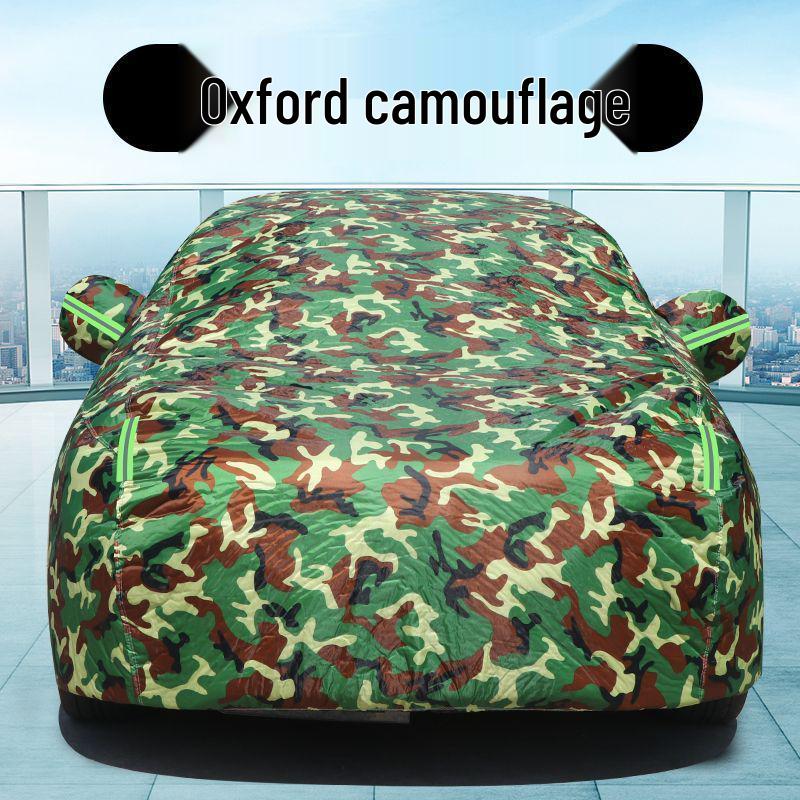 Universal Car Cover: Sun, Rain, Snow Protection, Heat Insulation, Winter Thickened, Hailproof 2-Layer Thickened Camouflage Tear-resistant Oxford