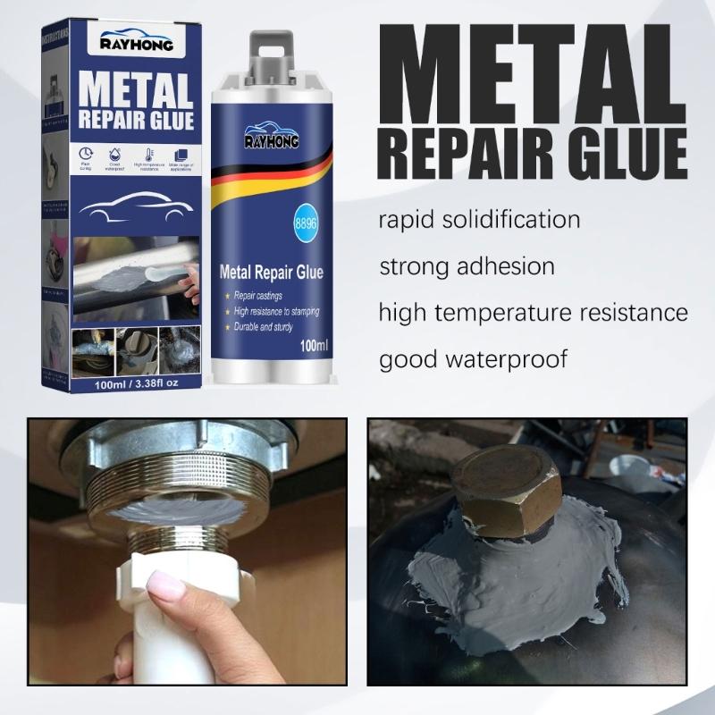 Industrielle Metallklebstoffe Zuverlässige Reparaturpasten 50/100ml Metallreparatur-Lösung zum Schweißen & Reparieren Langlebig