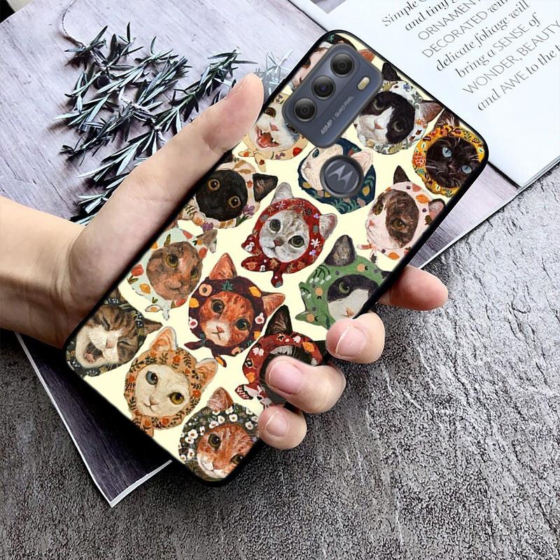 cat art aesthetic Phone Case For Moto G86 G85 G75 G15 G05 G56 G72 G53 G54 G84 G60 G31 G32 G24 G 5G G Play