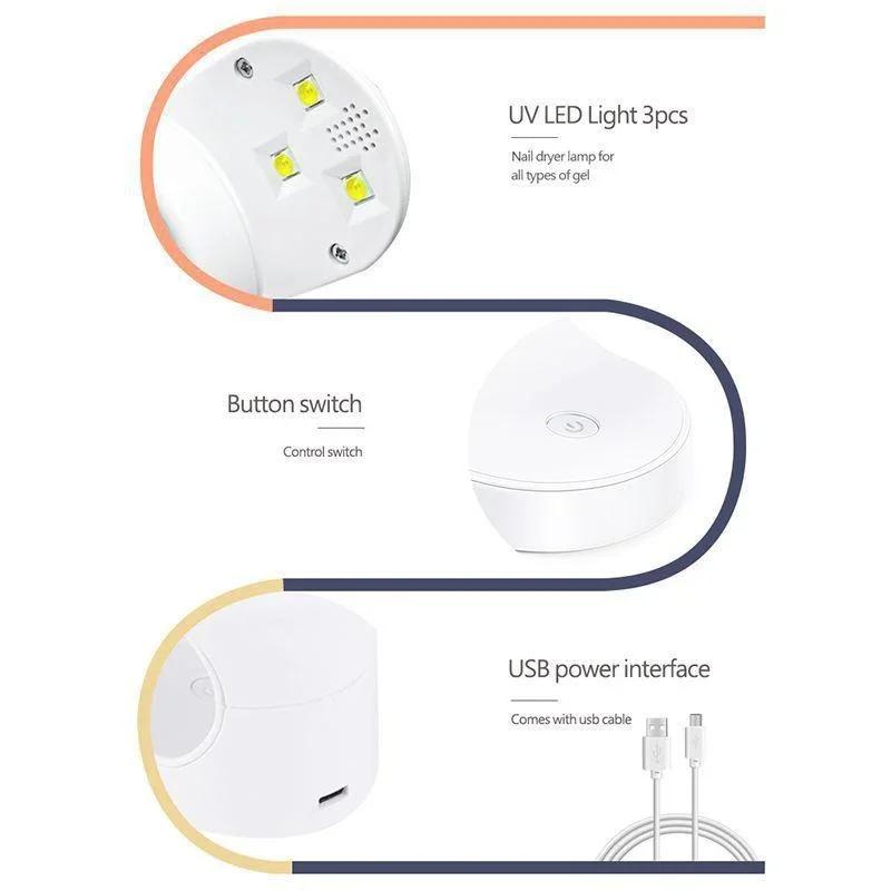 Nail Enhancement Mini Portable Timed Phototherapy Nail Oil Glue Quick Drying Non Black Hand Baking Lamp Creative Eggshell Shape