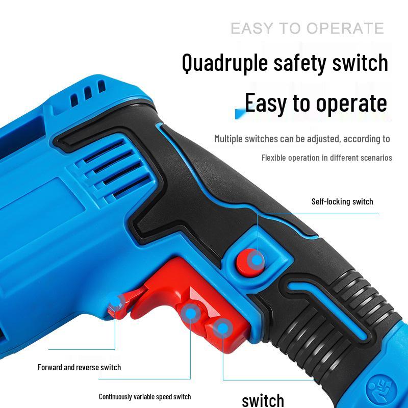 Multifunctional Electric Drill: Handheld 220V Hammer, Screwdriver, Pistol, and Wrench.