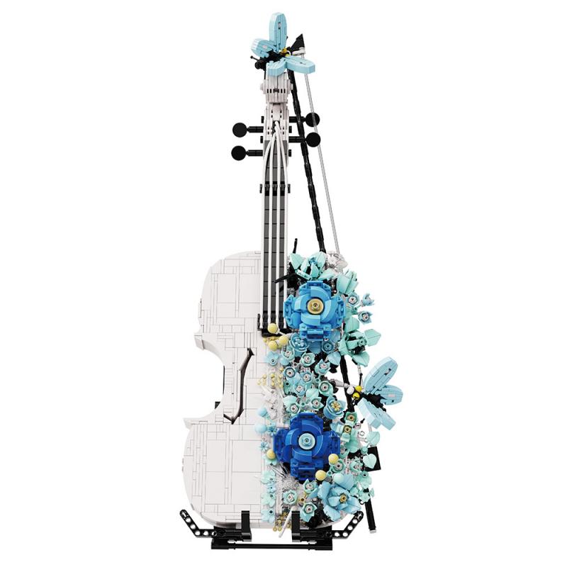 Takasaki 3030 Flower Sea Violin Ornaments Model Assembled Building Blocks Toy Girls Valentine's Day Gift