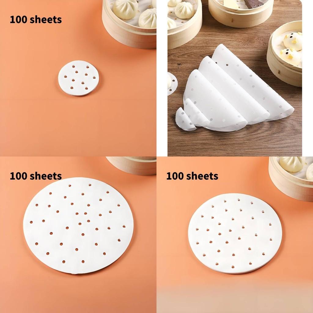 Eco-friendly Silicone Oil Paper Steamer Liners Perfect For Dumplings And Steamed Buns