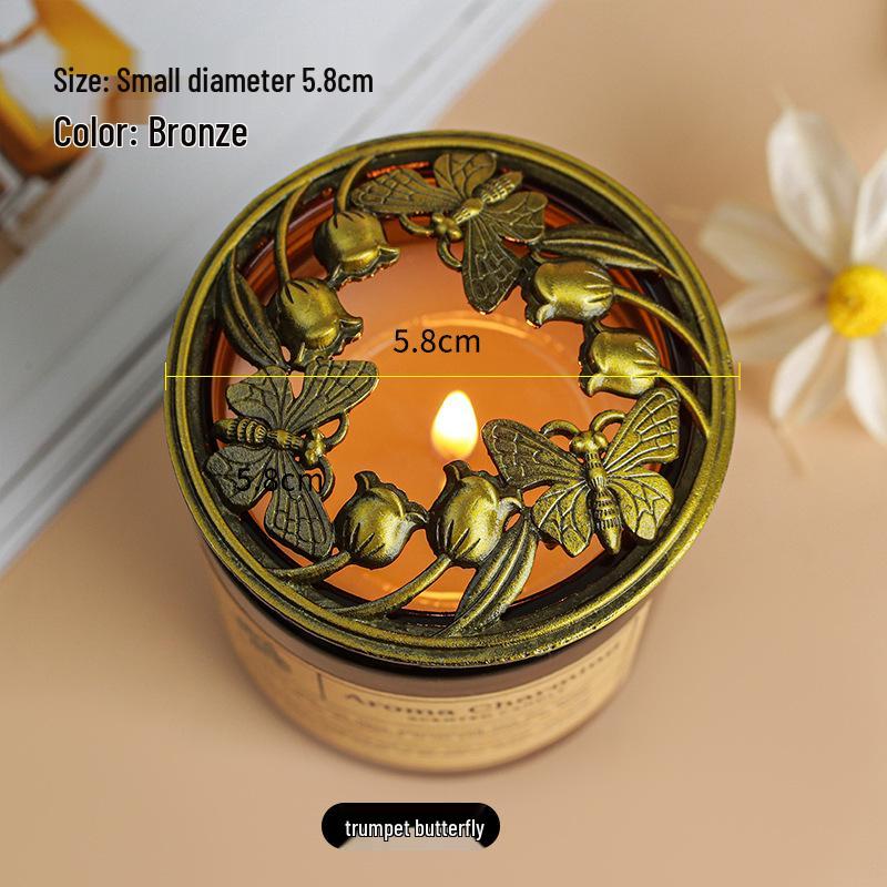 Aroma Candle: Heat-Gathering Alloy Lid for Even Burning with Snuffer