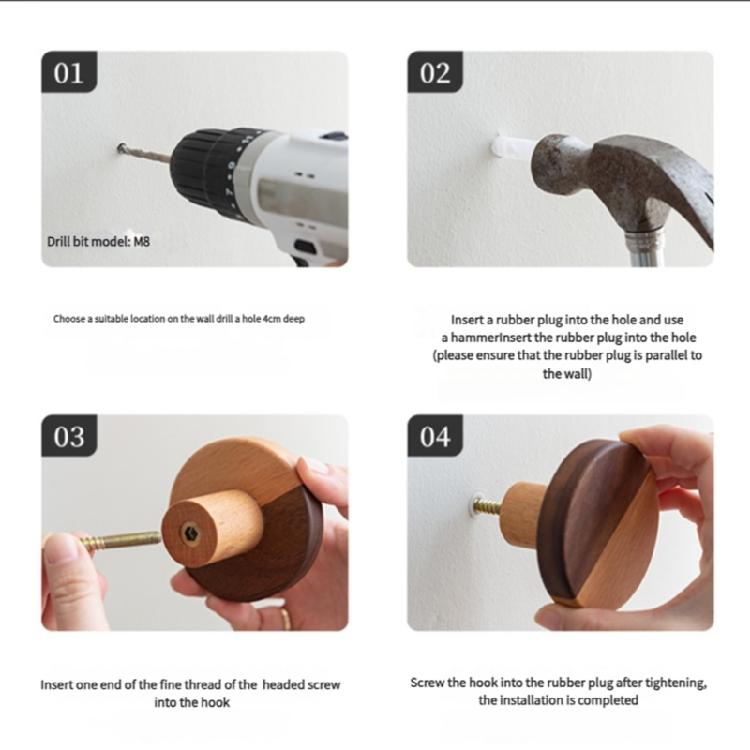 4pcs Multipurpose Florals Cabinet Knobs Sturdy Wood Handles Convenient for Childrens Room Dressers and Chests Use