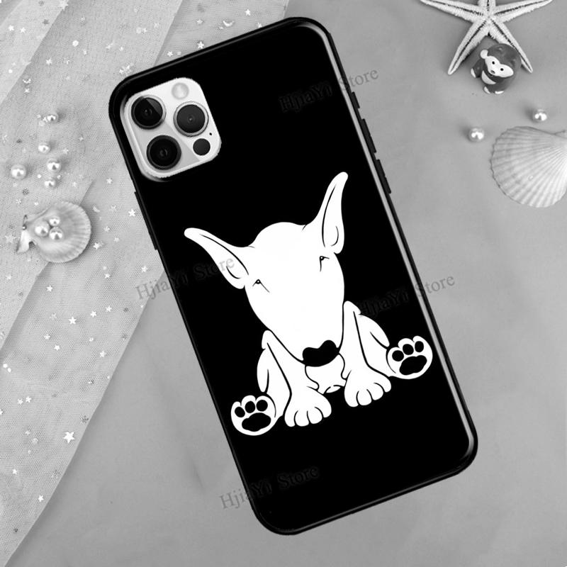 Bull Terrier Dog Puppies Case For iPhone 13 Pro Max 12 Mini X XR XS Max SE 2020 8 7 Plus 11 Pro Max Phone Cover