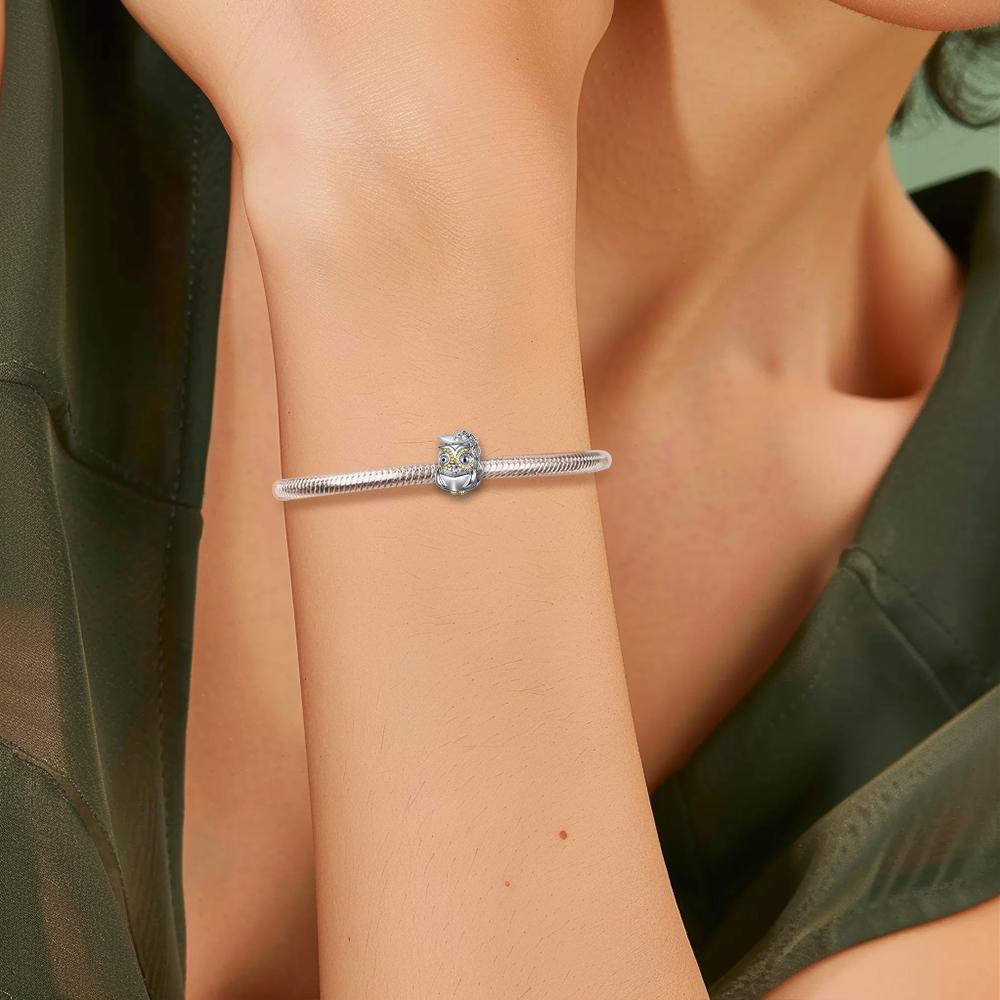 Charm Bead Charms Plata Cute Owl Graduation Gift copper Plated Ideal For Charm Bead Charms copper Plated Authentic Bracelets for Jewellery Making