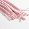 Men's and Women's Thick Woolen Scarf: Solid Color Knitted, Warm, Tassel-Edged, Imitation Cashmere for Winter