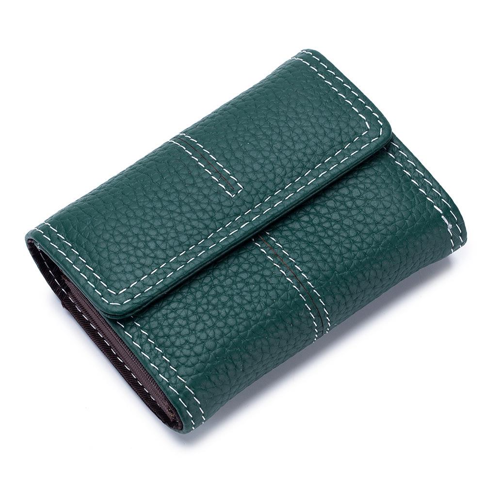 

Korean Genuine Leather Women s Accordion Card Holder - Stylish Summer Design with Multi-Card Slots, High-End Cowhide Feel. зелёный
