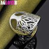 925 Sterling Silber Bäume runder Ringschmuck