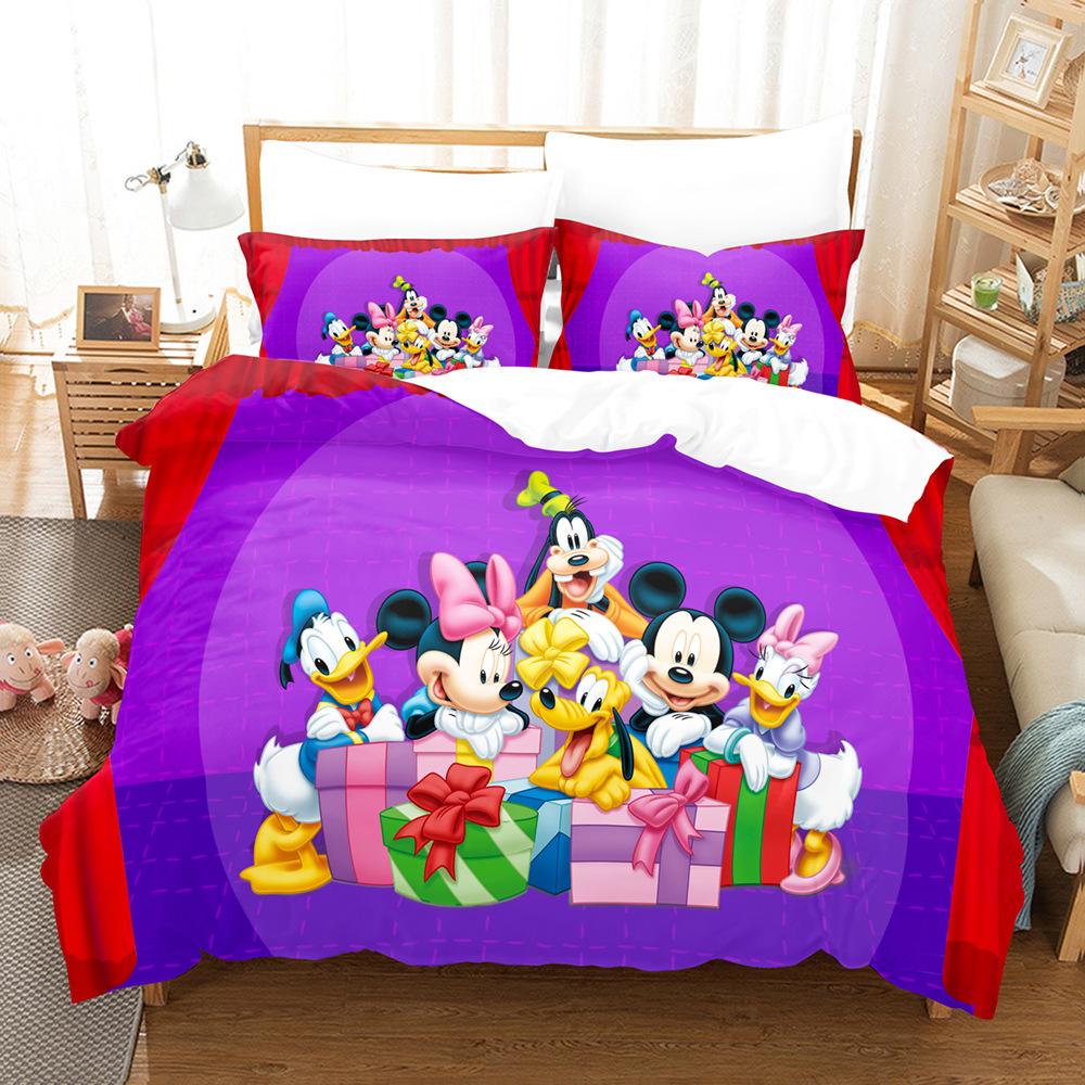 3D Cartoon Animation Bedding Three-Piece Digital Printing Microfiber Polyester Cotton Quilt Cover