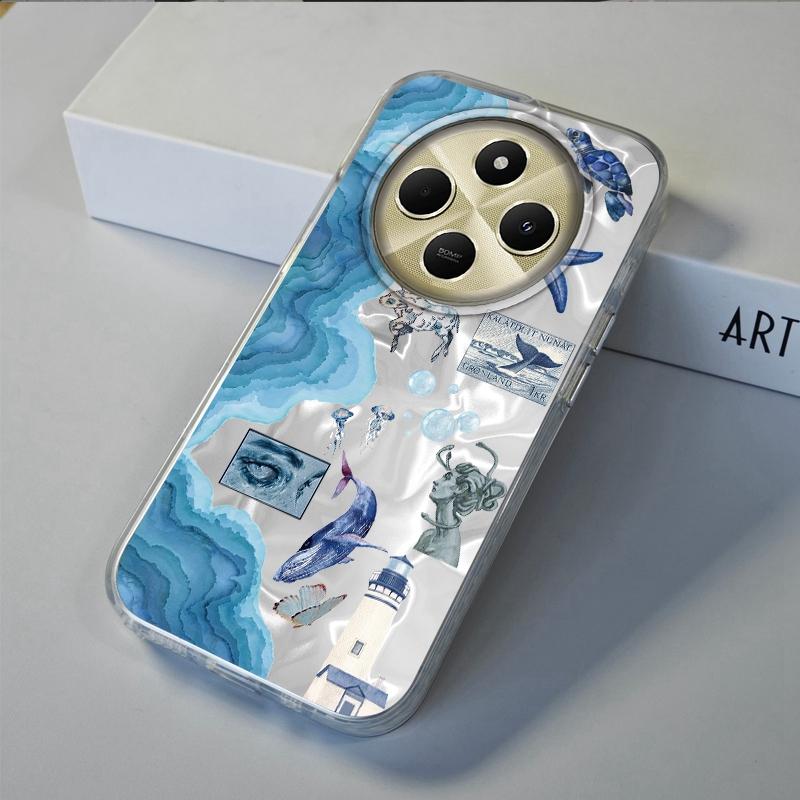 Retro Sun Marine Floral Eyes Girls Women Case For Xiaomi Poco X3pro X5 M6 X6 X3 NFC M5s M6 X7 Pro C75 C61 Bumper Fundas Cover