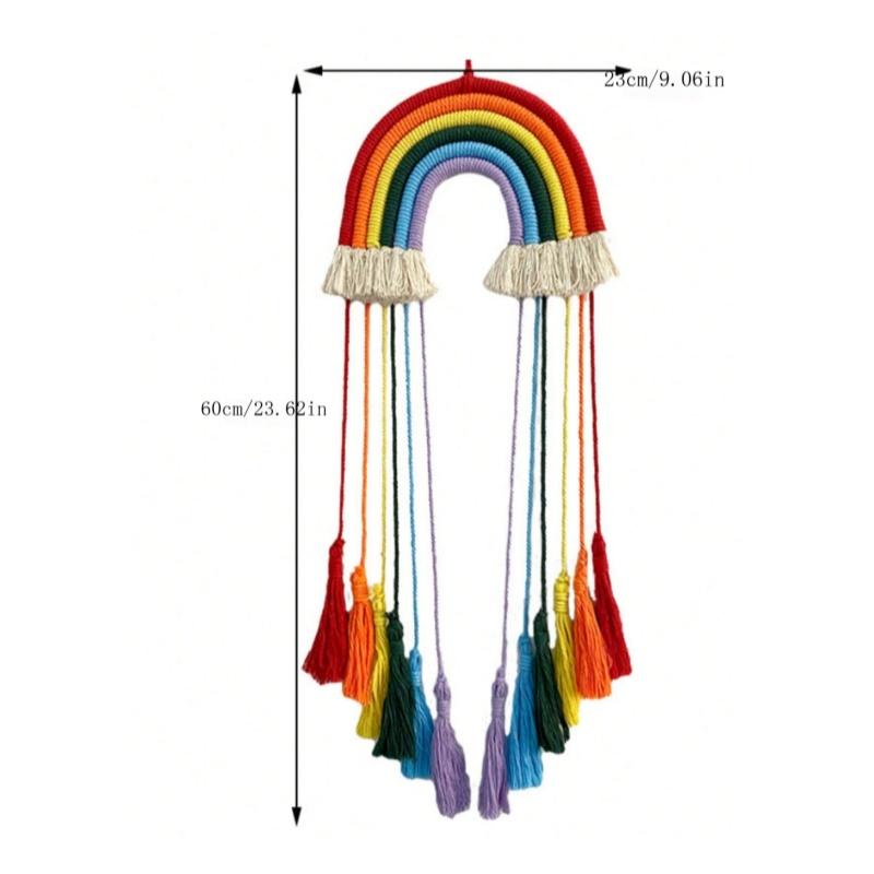 1 Piece of Christmas Cotton Rope Woven Rainbow Wall Decoration, Creative Bedroom Pendant, Homestay Decoration Pendant