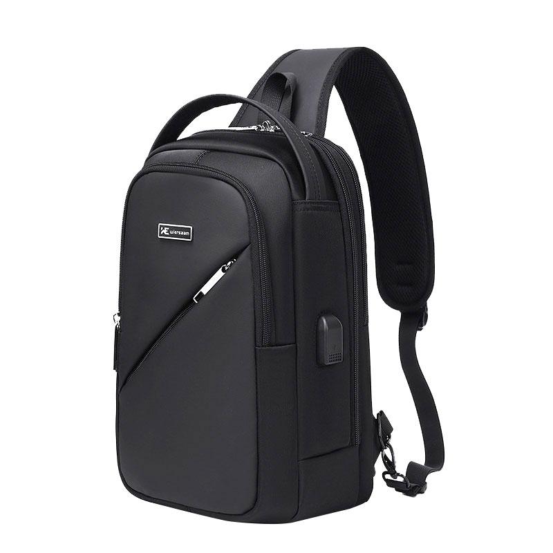 

Fashi Мужская нагрудная сумка Высококачественная водонепроницаемая мужская сумка через плечо с кодовым замком Многокарманные сумки-мессенджеры чёрный