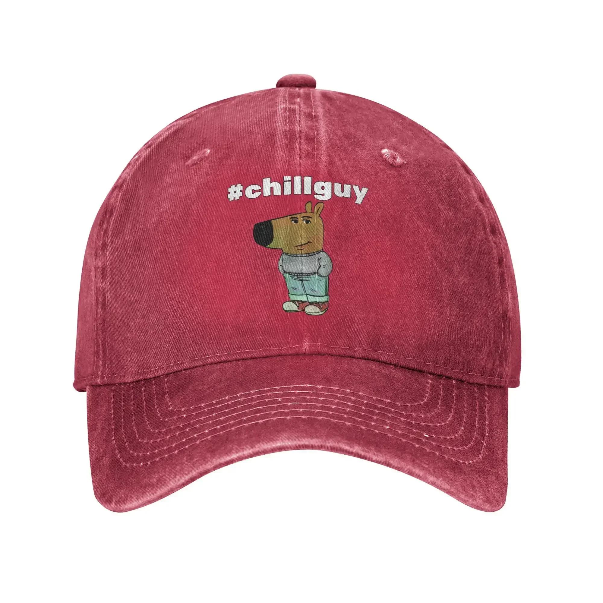 Just a Chill Guy #Chillguy Funny Meme Unisex Baseball Cap My New Character Distressed Hat Outdoor Running Adjustable Sun Cap