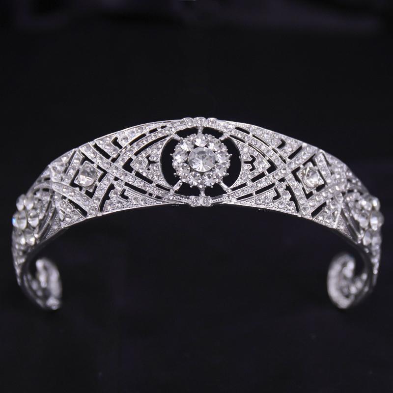 

Свадебные аксессуары для волос, серебряная хрустальная корона для волос, алмазная корона из сплава, женская мода, высококачественный атмосферный головной убор