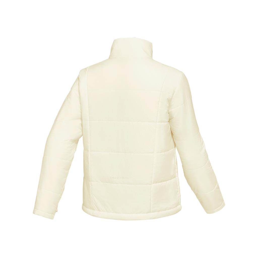 Skechers Warmth Resistant Durable Woven Hooded Jacket Soft Sport Comfortable Commuter Versatile Casual Set Women Outerwear Corn-White P125W013-01PJ
